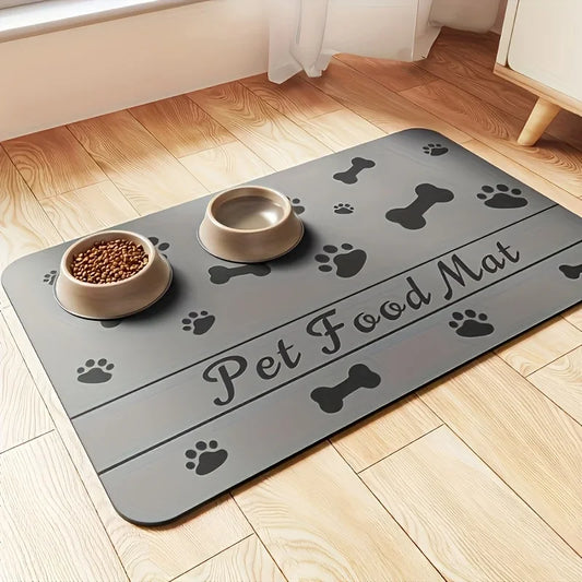 Absorbent Pet Feeding Mat With Waterproof Rubber Backing