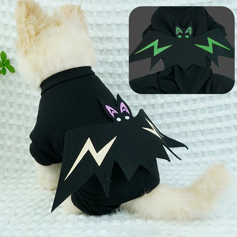 Funny Cartoon Bat Costume for Small Dogs and Cats Jumpsuit