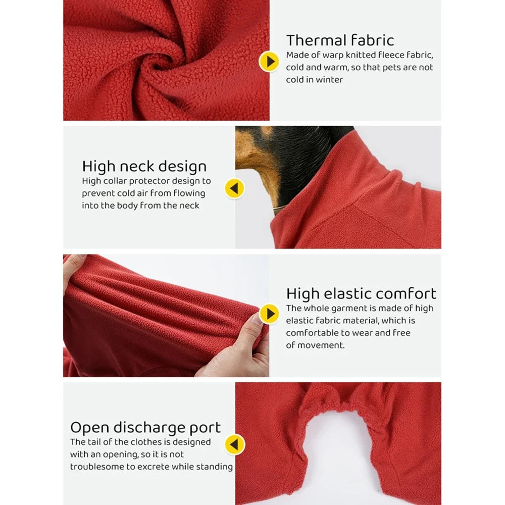 Tight Pet Pajamas Cat Dog Winter Warm 4-Legged Romper Relieves Anxiety Soothes Pet Clothing