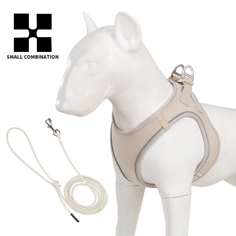 Adjustable Reflective Dog Harness Leash Set for Small Dogs