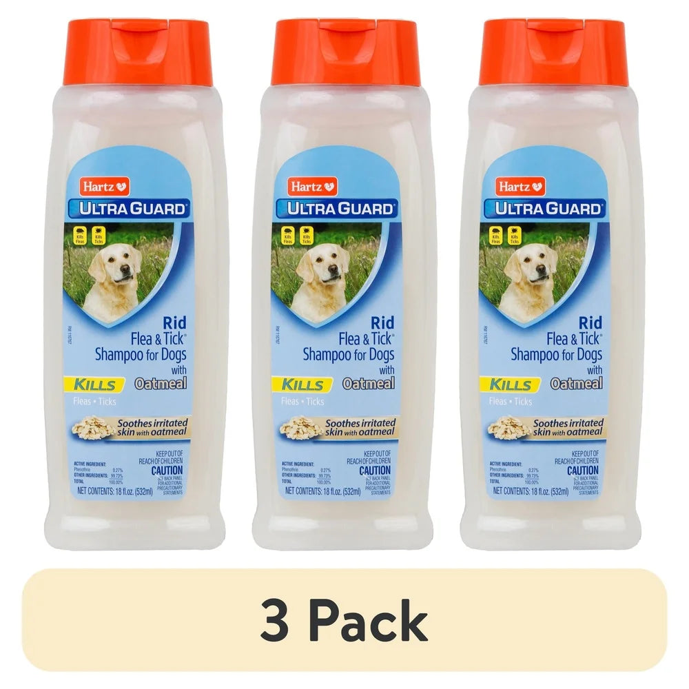UltraGuard Flea Tick Oatmeal Shampoo for Dogs Cleansing Formula with Vanilla Scent