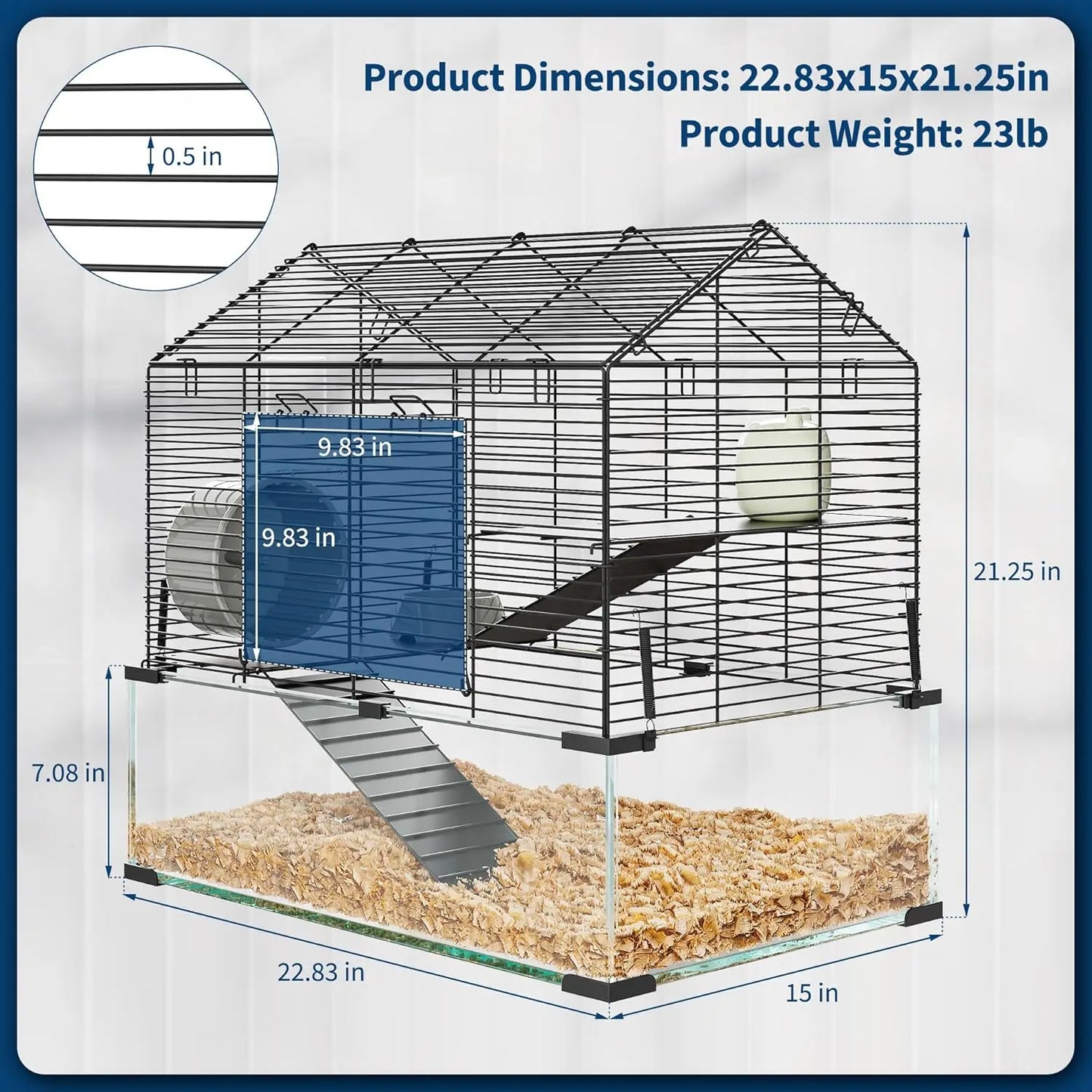 Twister CKCN Metal Hamster Cage Transparent Habitat