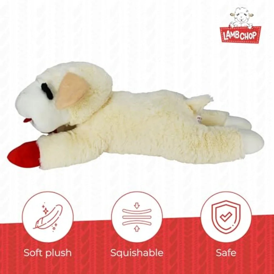 Lamb Chop Plush Dog Toy Extra Soft Squeaky Jumbo Cuddly Fun