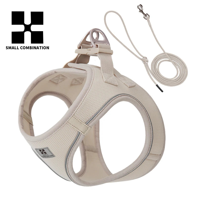 Adjustable Reflective Dog Harness Leash Set for Small Dogs