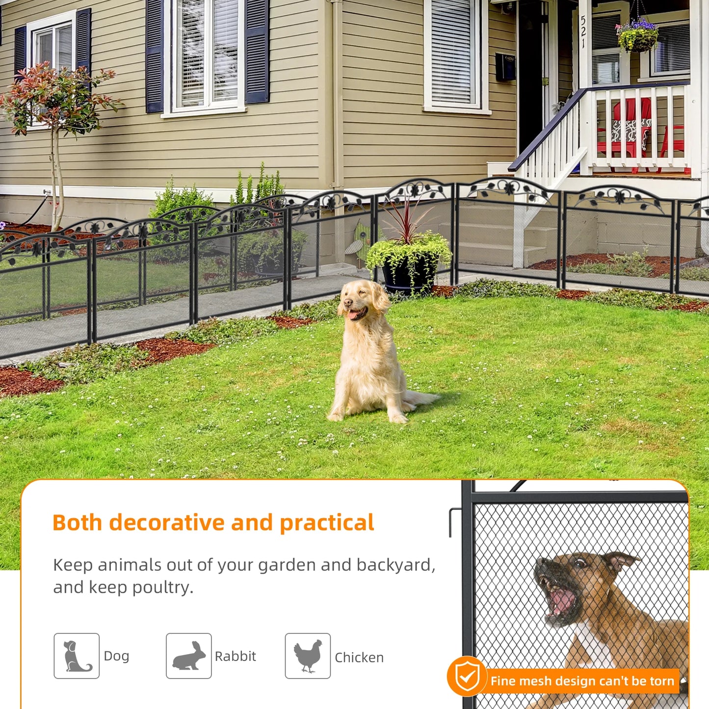 Bingopaw Outdoor Dog Playpen Heavy Metal Fence Panels