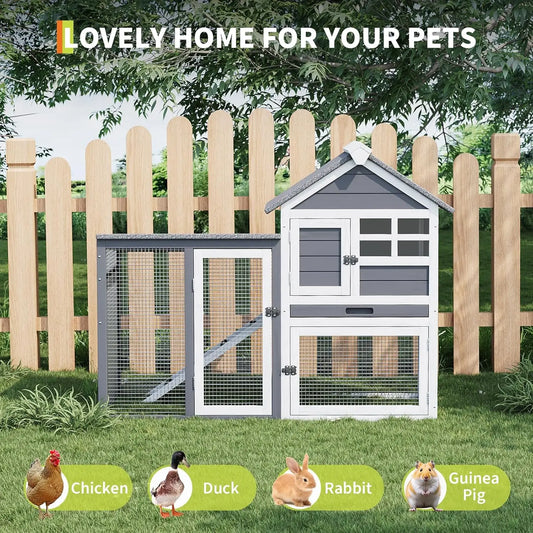 Rabbit Hutch Indoor Outdoor Two Story Cage