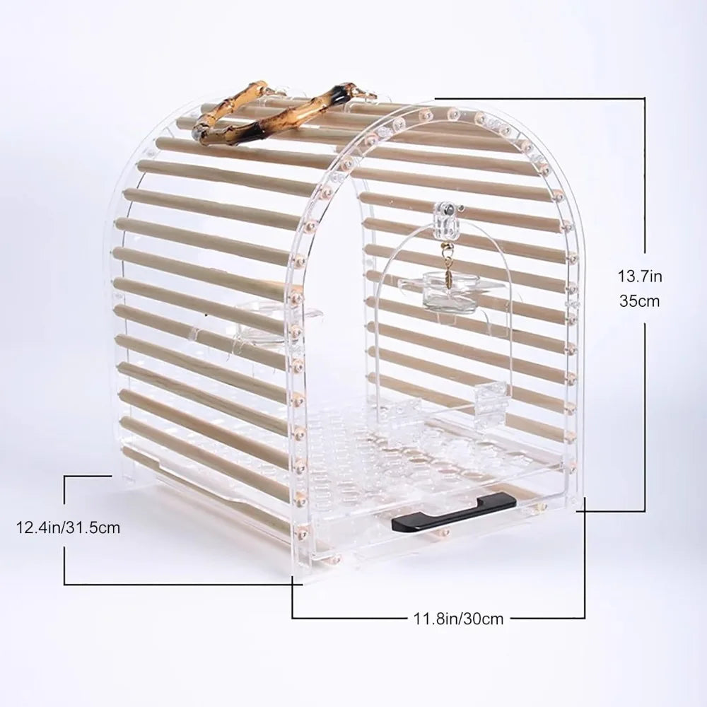 Flight Cage For Parrots Portable Transparent Bird Cage