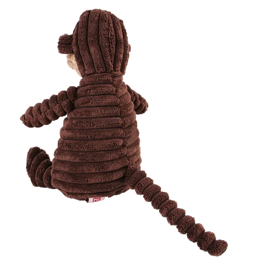 Corduroy Monkey Pig Plush Dog Toy for Molar Training and Fun