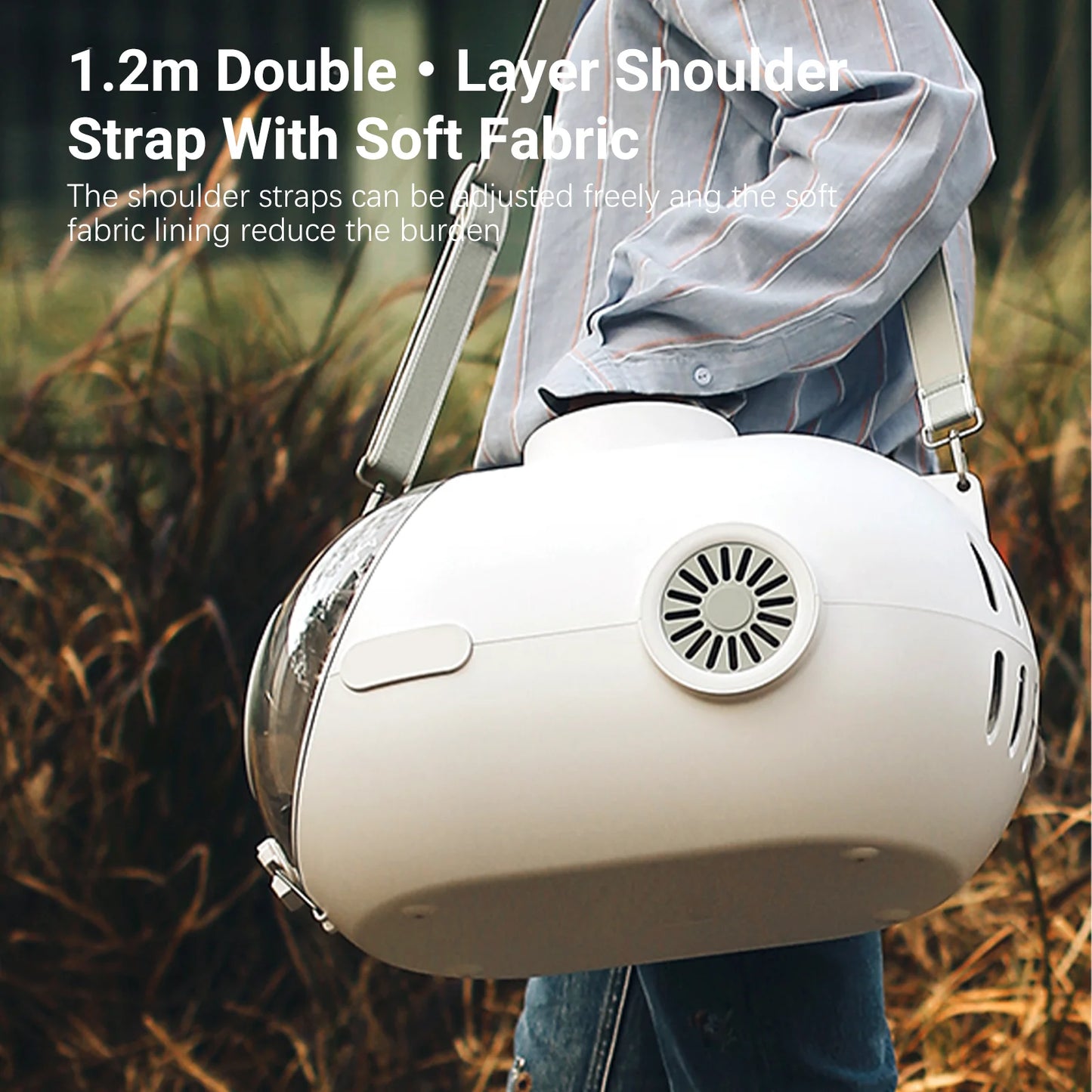 Cat Handbag with Fan Breathable Granary Design Large Space for Small Medium Dogs Puppies