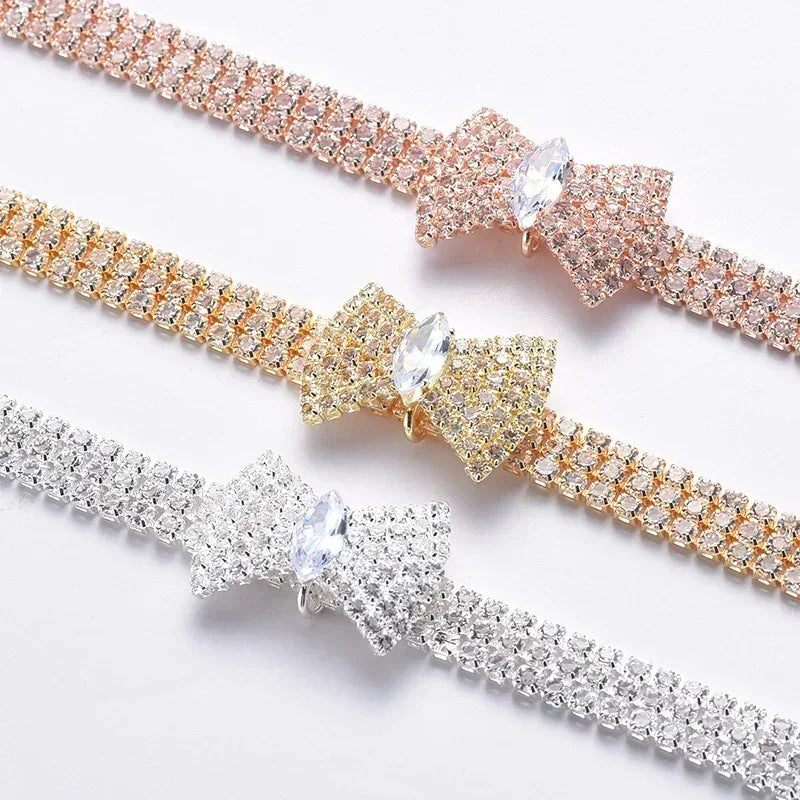 Zhejiang Adjustable Pet Collar Diamond Zircon Bone Pendant