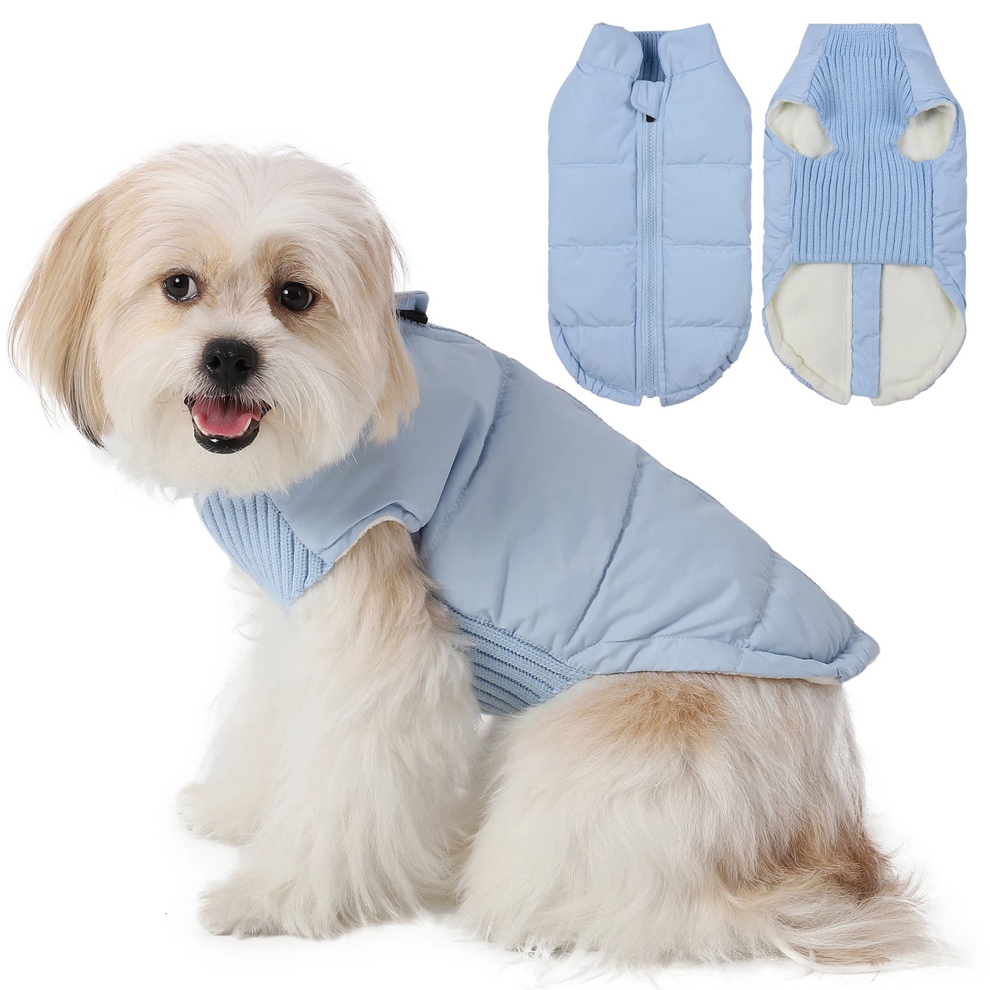 Warm Knitted Dog Vest Jacket for Autumn Winter Small Breeds