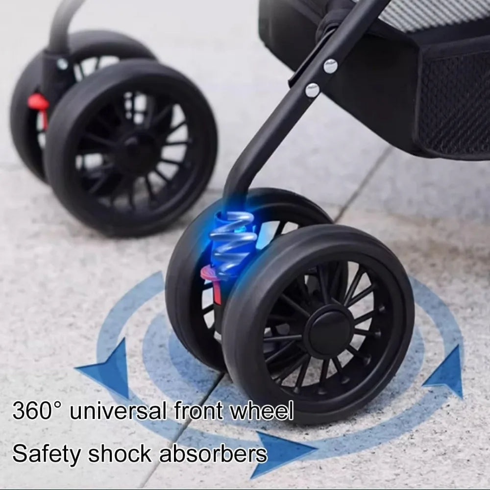 Folding Pet Stroller with Detachable Carrier for Dog Travel by NoEnName
