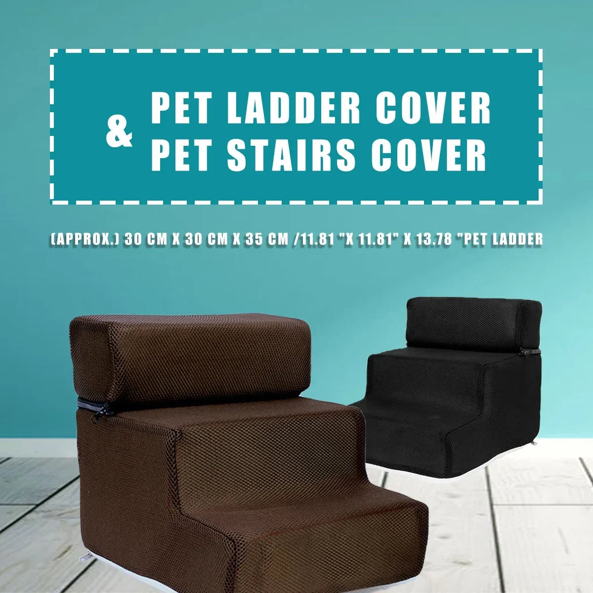 Non-Slip Dog Ramp Cover Washable Zippered Mesh Fabric Stairs