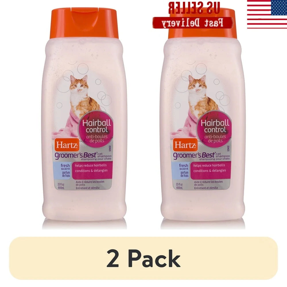 Groomer's Best Cat Shampoo Hairball Control Fresh Scent 2 Pack
