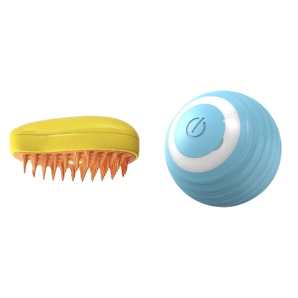 Electric Cat Grooming Brush with Spray for Easy Hair Removal