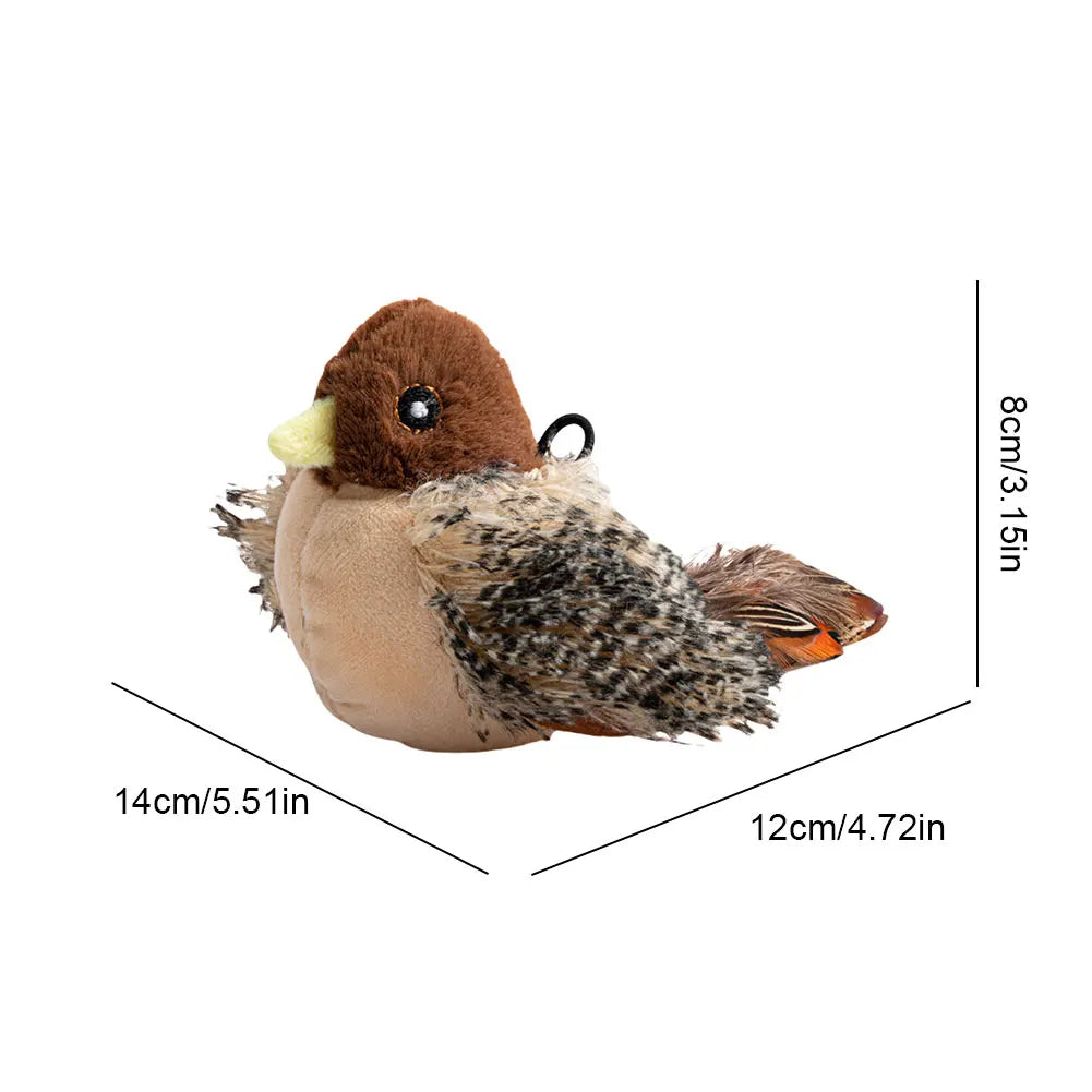 Interactive Flapping Bird Cat Toy Electric Plush Squeaky Fun