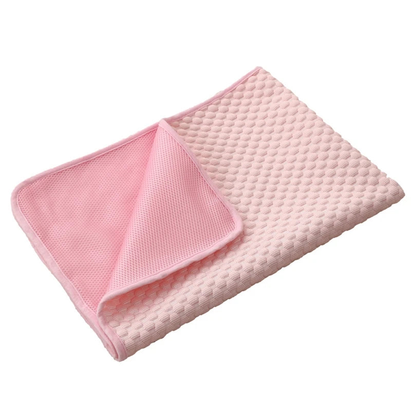 Cooling Dog Mat Summer Pet Bed Breathable Ice Silk Cushion
