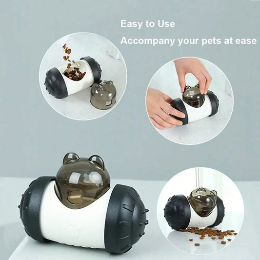 Snack Dispensing Dog Toy Rocking Bear Food Dispenser Tumbler