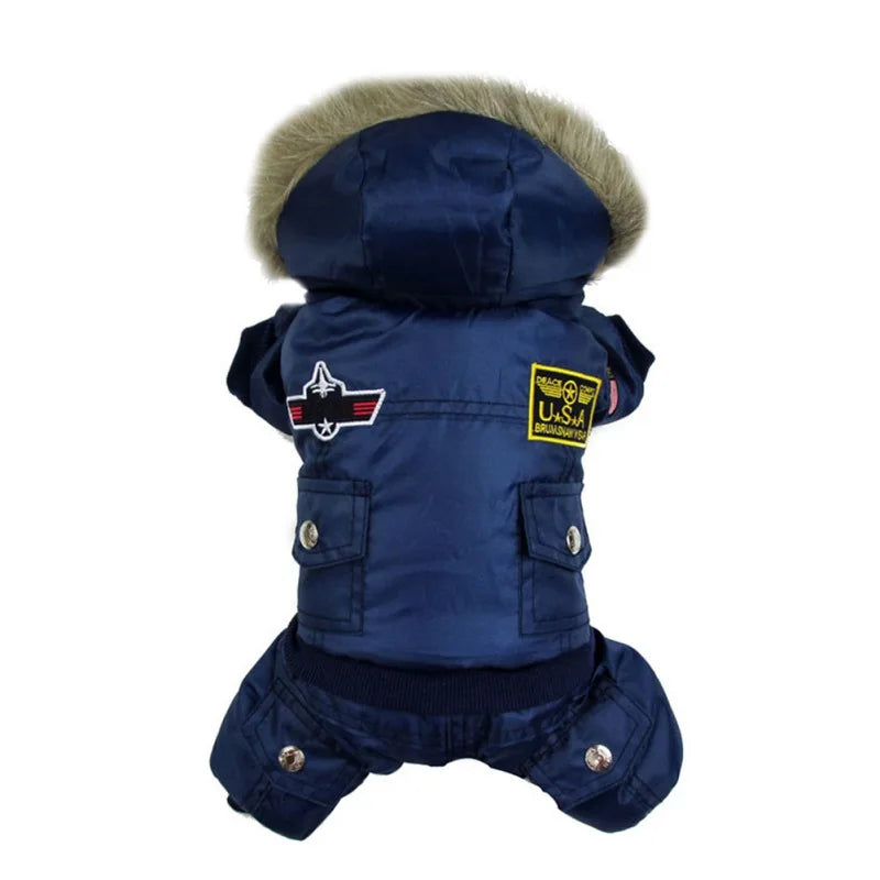 Autumn Winter Warm Pet Dog Jacket Thickened Hooded Padded Coat Waterproof for Small Medium Dogs Puppy Jumpsuit