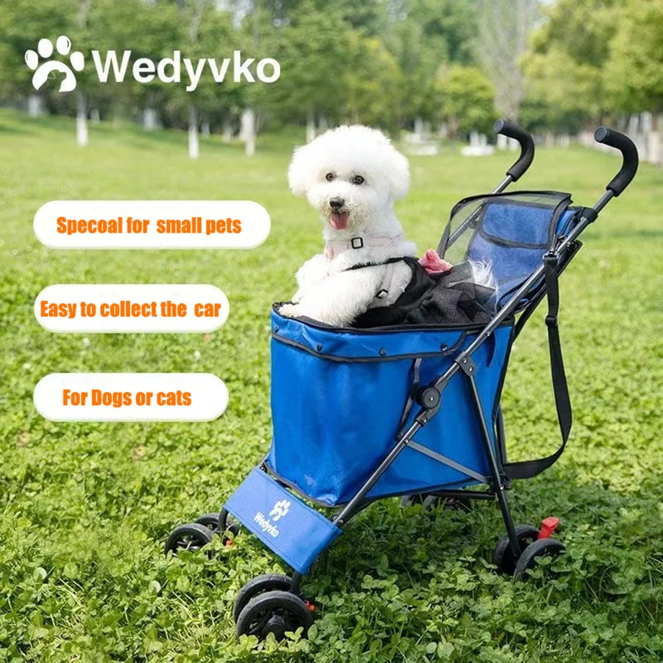 Waterproof Pet Stroller for Dogs and Cats Folding Travel Carrier