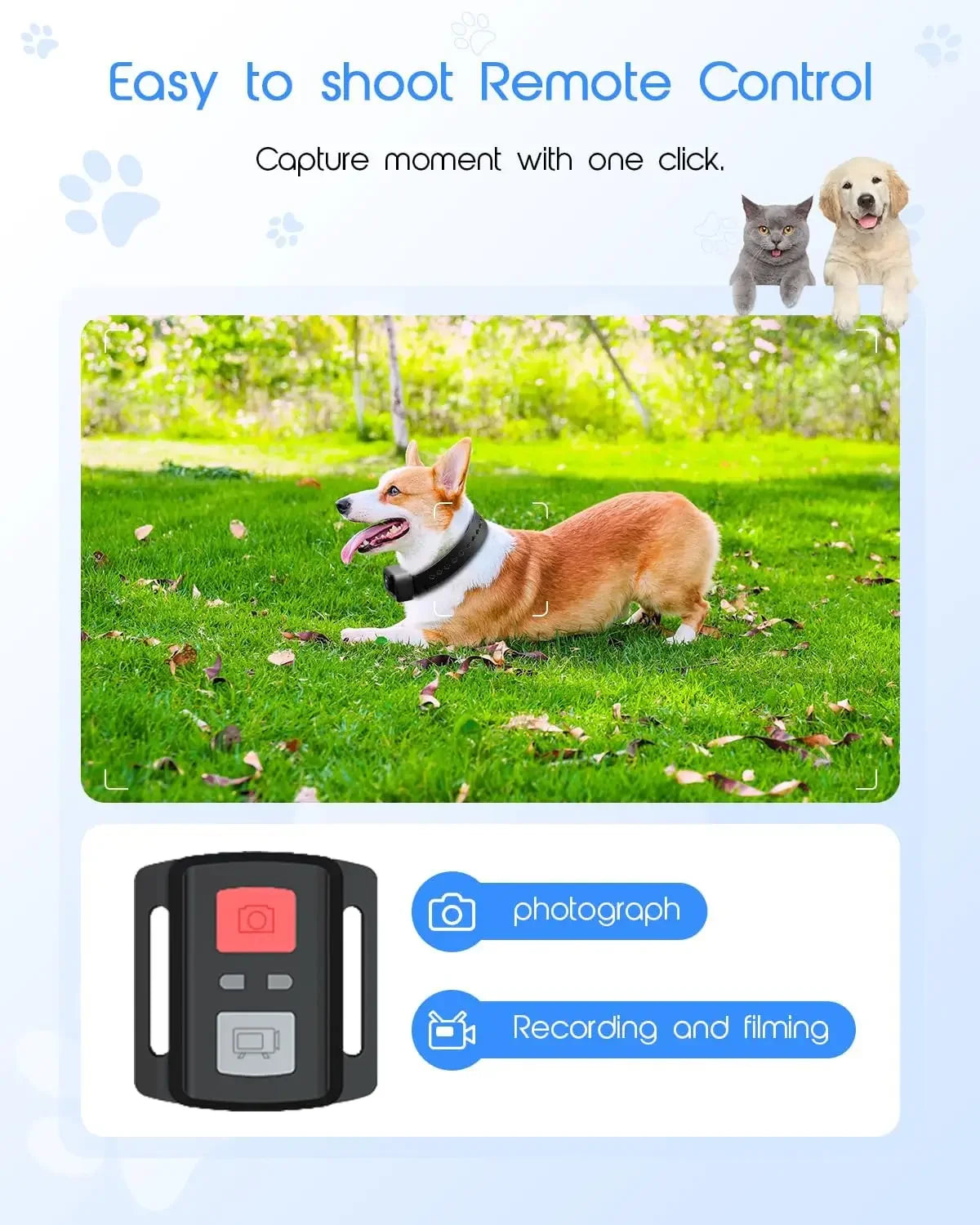 XMSJ 4K Cat Collar Camera HD WiFi PetCam Mini Action