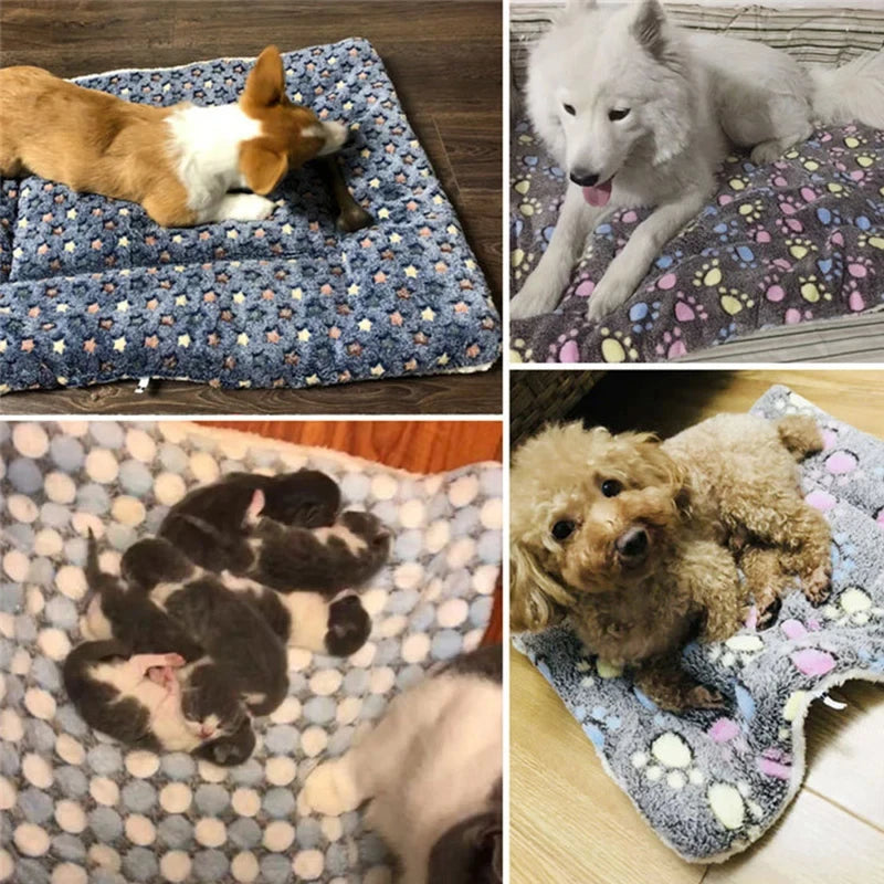 Flannel Pet Sleeping Mat Dog Bed Soft Cushion for Small Pets