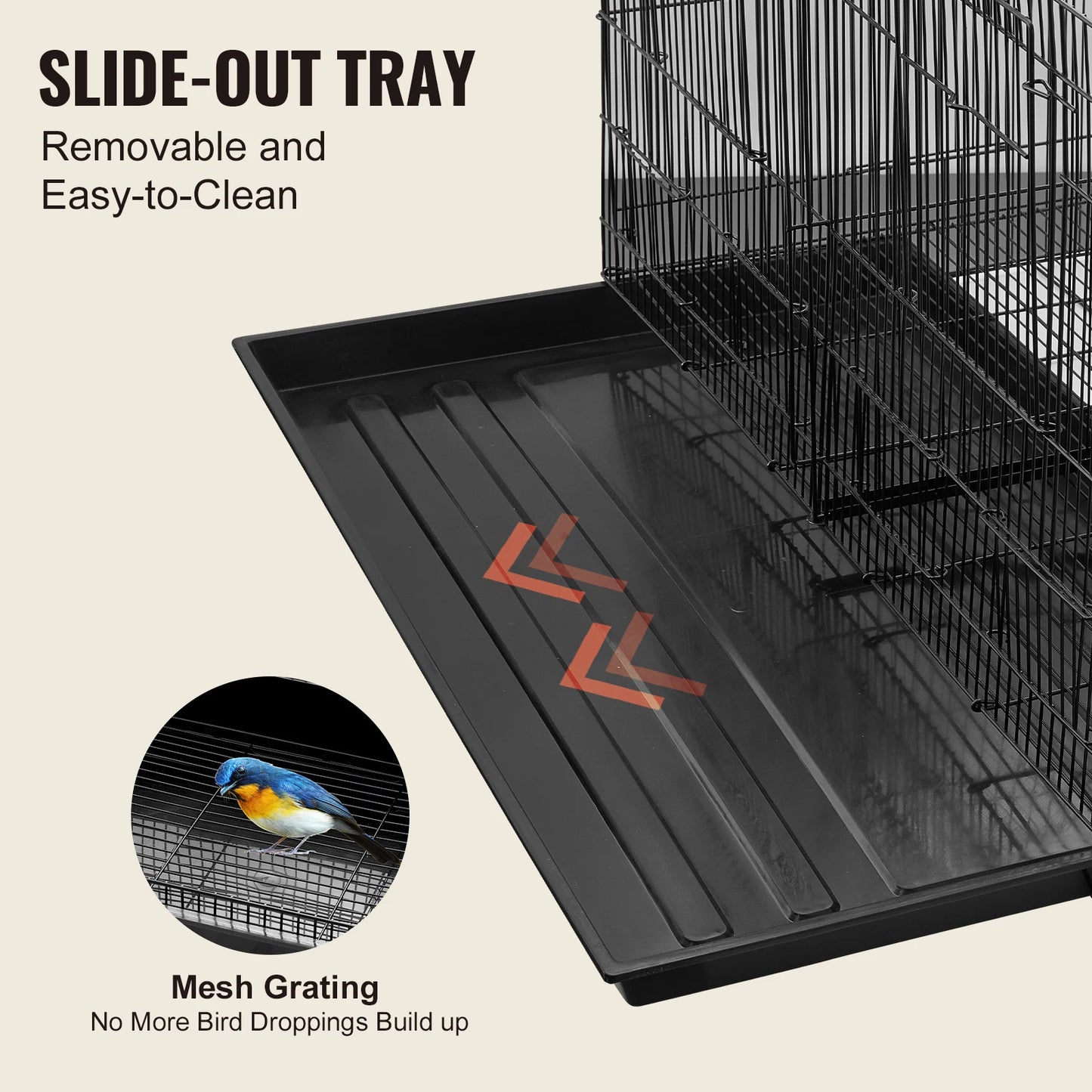 SucceBuy Flight Bird Cage With Handle For Travel And Perch