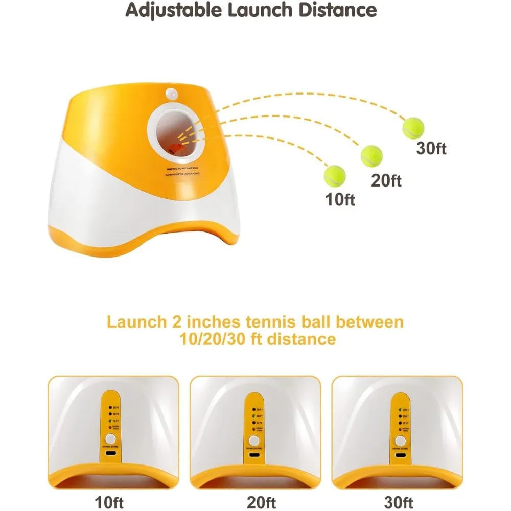 Automatic Dog Ball Launcher with 12 Tennis Balls for Fun Play