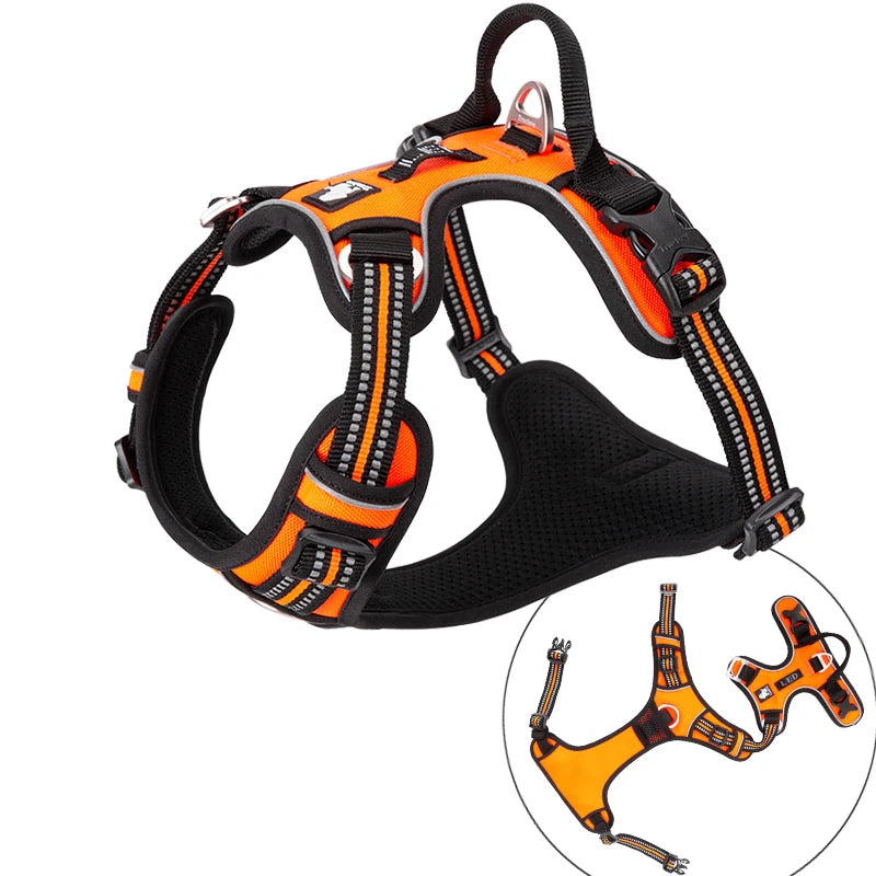 Winhyepet Training Dog Vest Reflective Light Nylon Padding Service Harness Protective Clothes for Small Medium Large Dogs