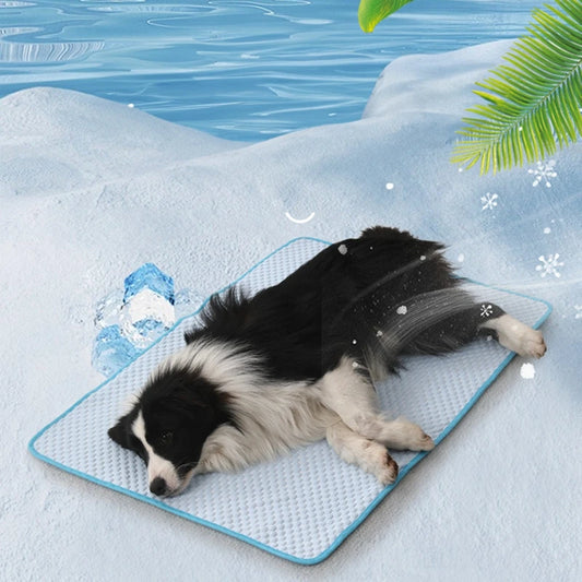 Cooling Dog Mat Summer Pet Bed Breathable Ice Silk Cushion