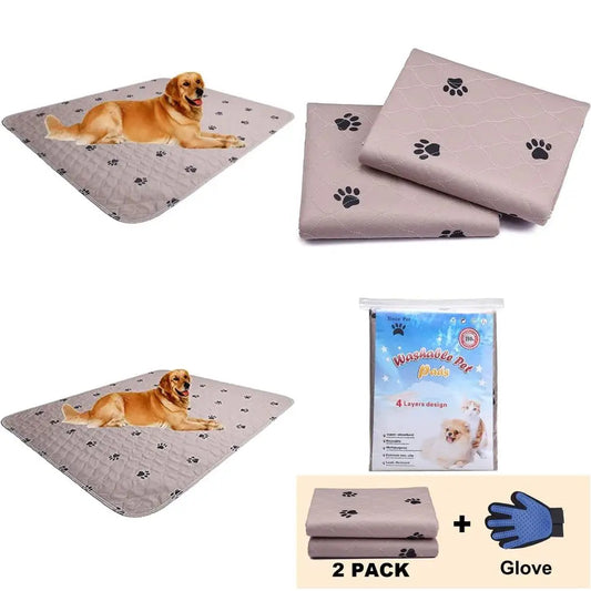 SincoPet Washable Dog Pee Pads With Grooming Gloves