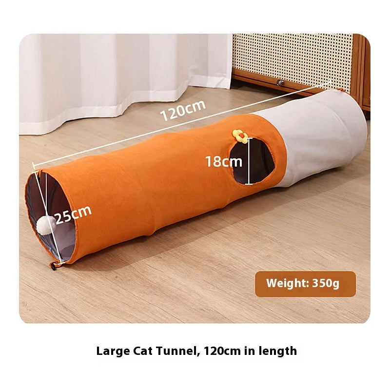 Premium Cat Tunnel Bed Hybrid Oversized Design Multi-Access Points Oxford Fabric for Large Cats
