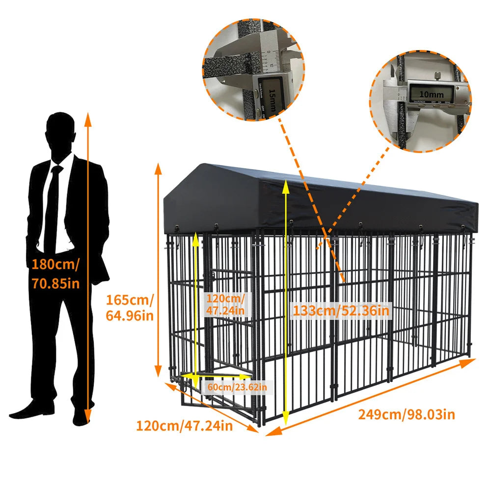 Borwarth Heavy Duty Large Dog Kennel Playpen With Roof