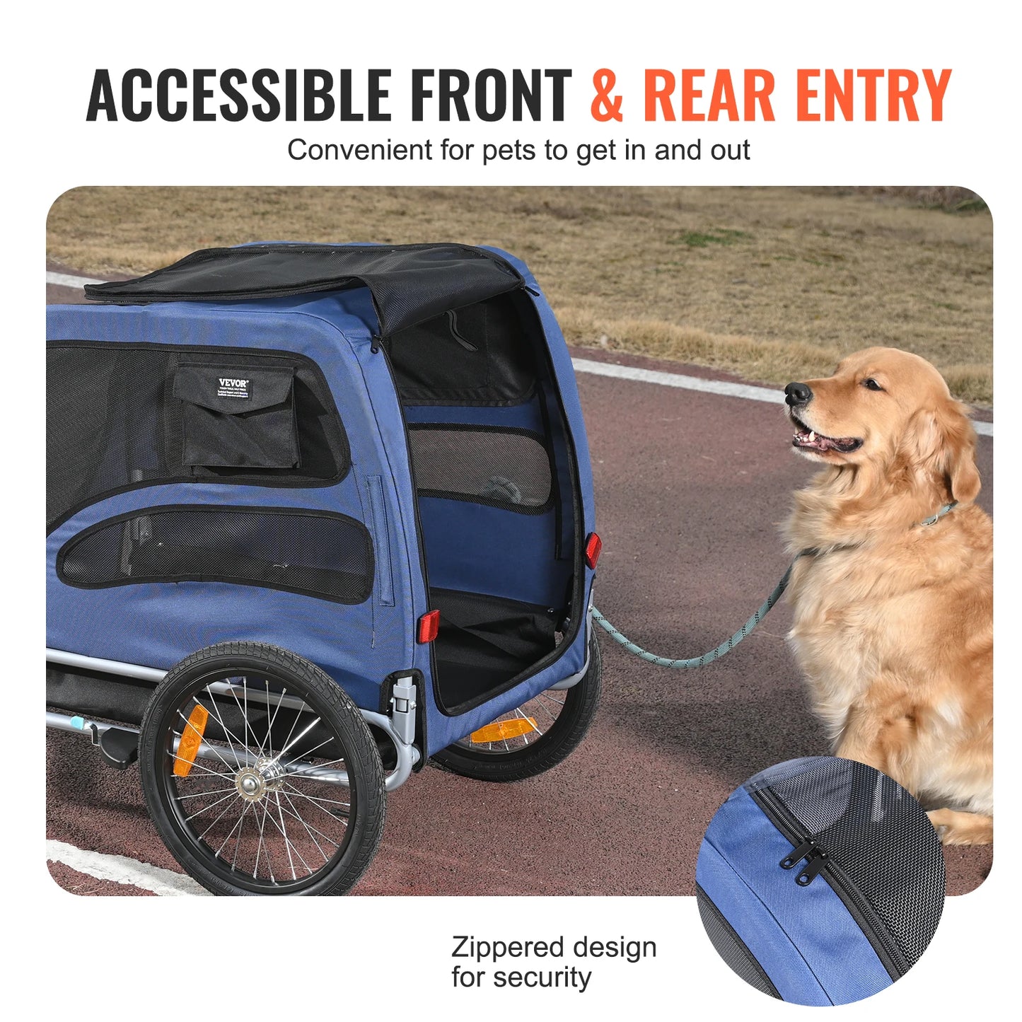 SucceBuy 100 Lbs Pet Cart Bicycle Carrier Dog Bike Trailer