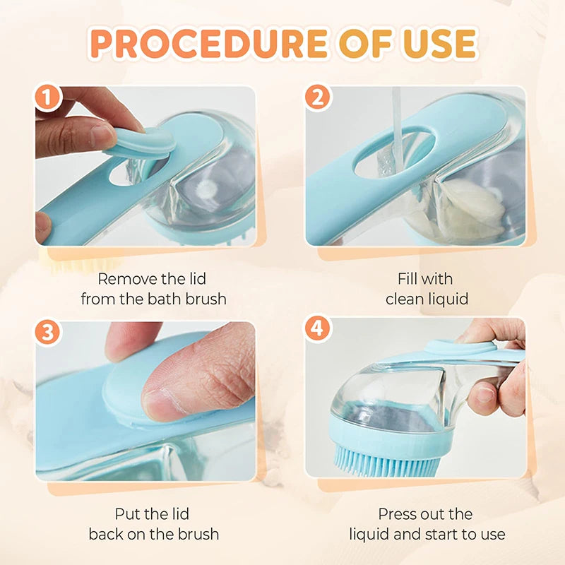 Choice Pet Bath Brush 2 In 1 BuiltIn Shampoo Dispenser