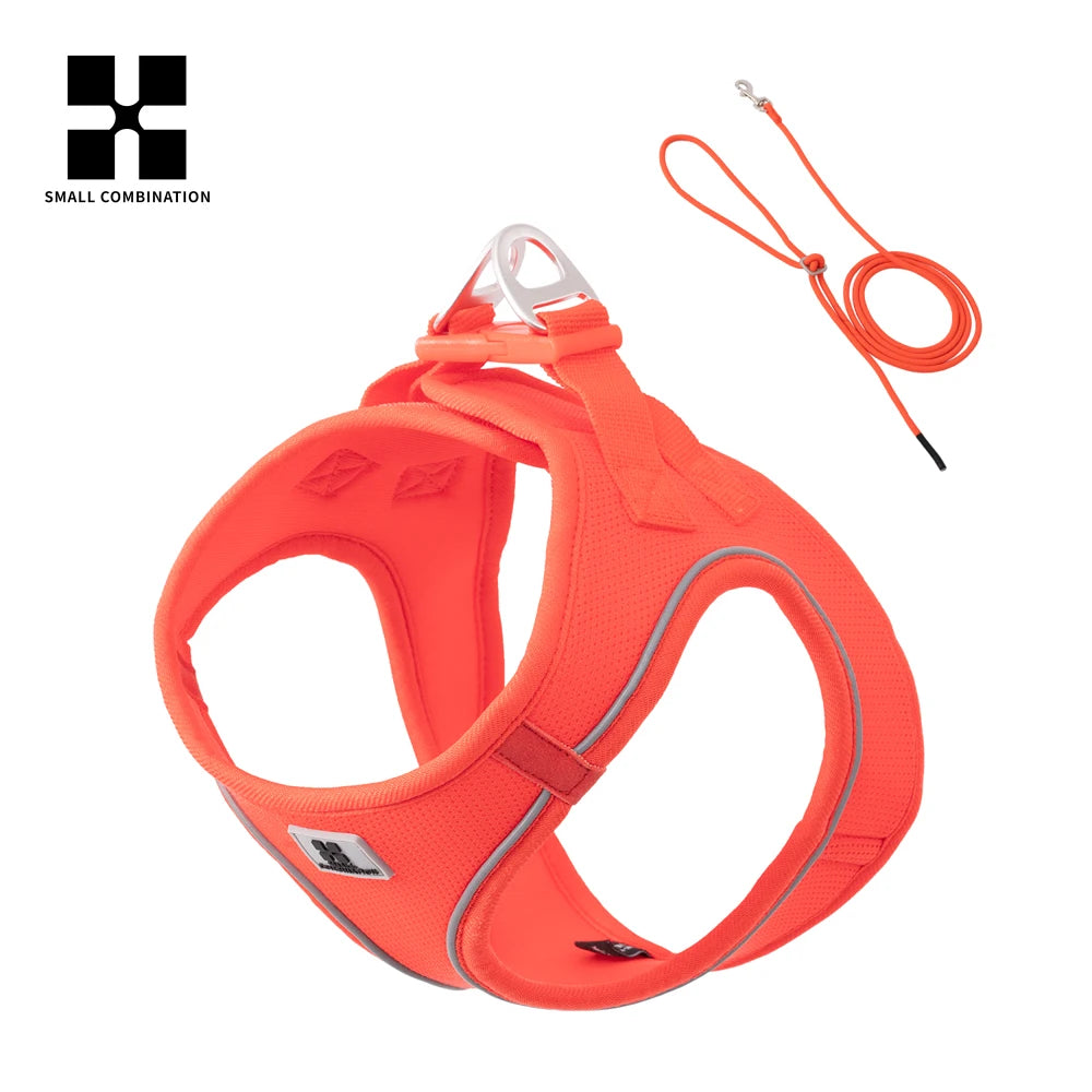 Adjustable Reflective Dog Harness Leash Set for Small Dogs
