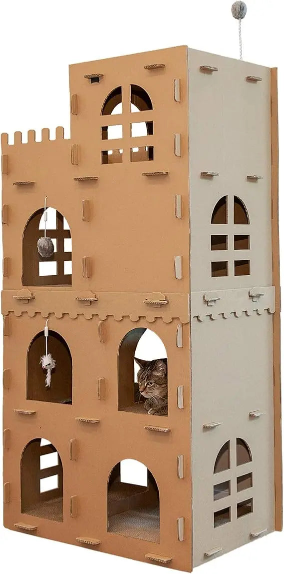 DAFIFY Cat Condo Tower With Scratching Pads And Toys