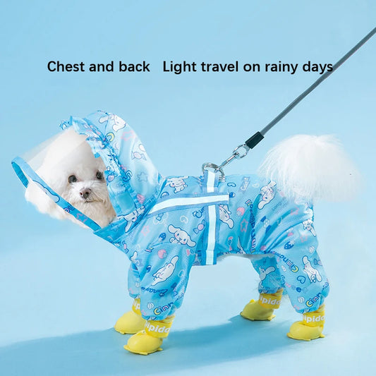 Cinnamoroll Waterproof Pet Raincoat with Hood for Dogs of All Sizes Stylish and Functional Rain Jacket