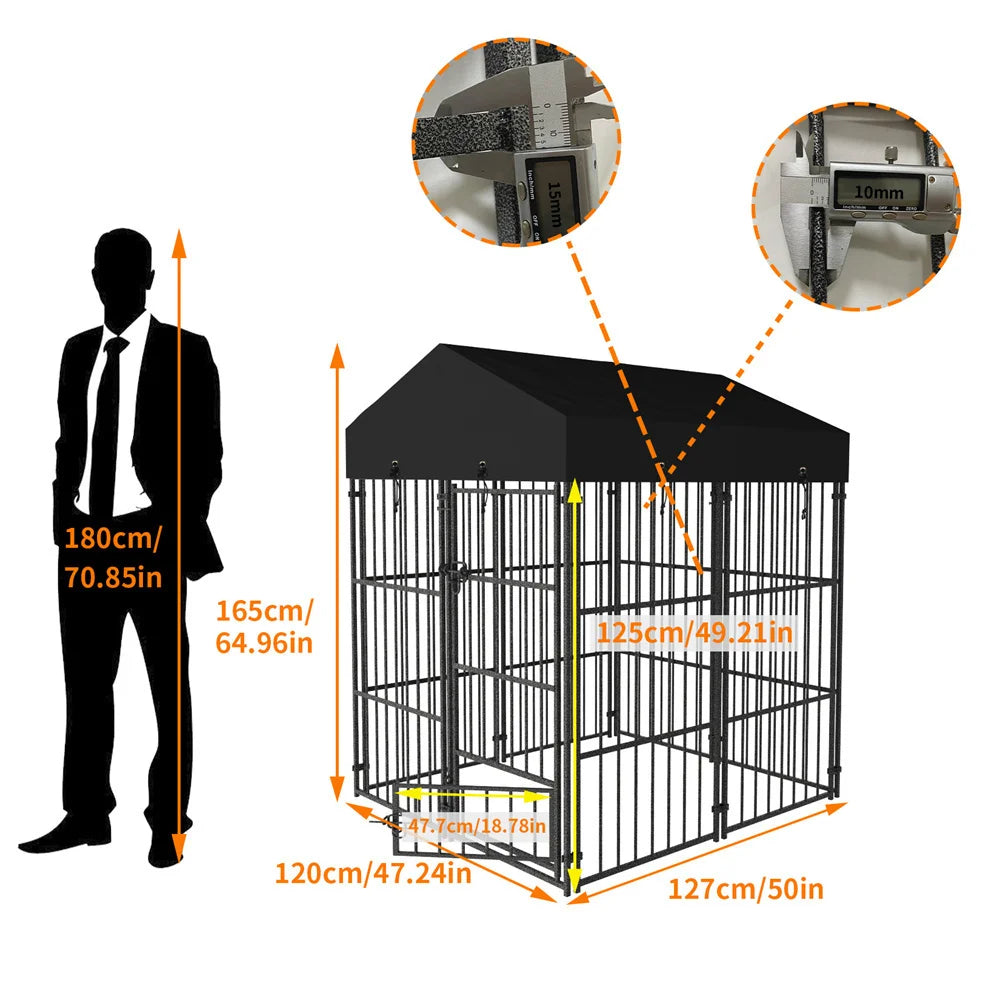 Borwarth Heavy Duty Large Dog Kennel Playpen With Roof