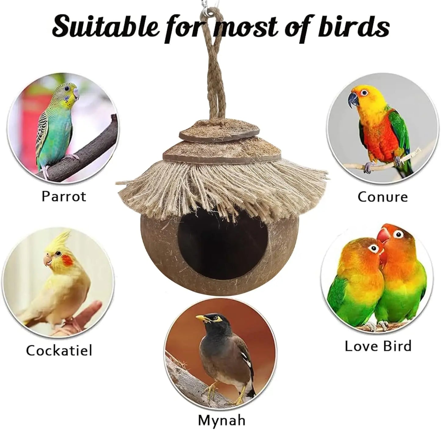 Coconut Fiber Hanging Bird Cage Parrot House