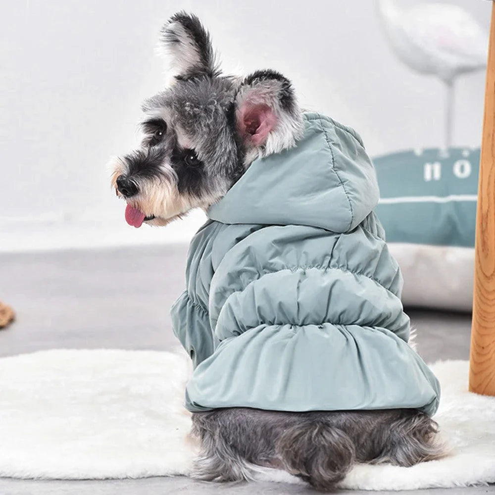 Winter Warm Dog Dress Puppy Pet Coats Princess Floral Bubble Skirt Hooded Jacket Chihuahua Yorkie Outfit Clothing