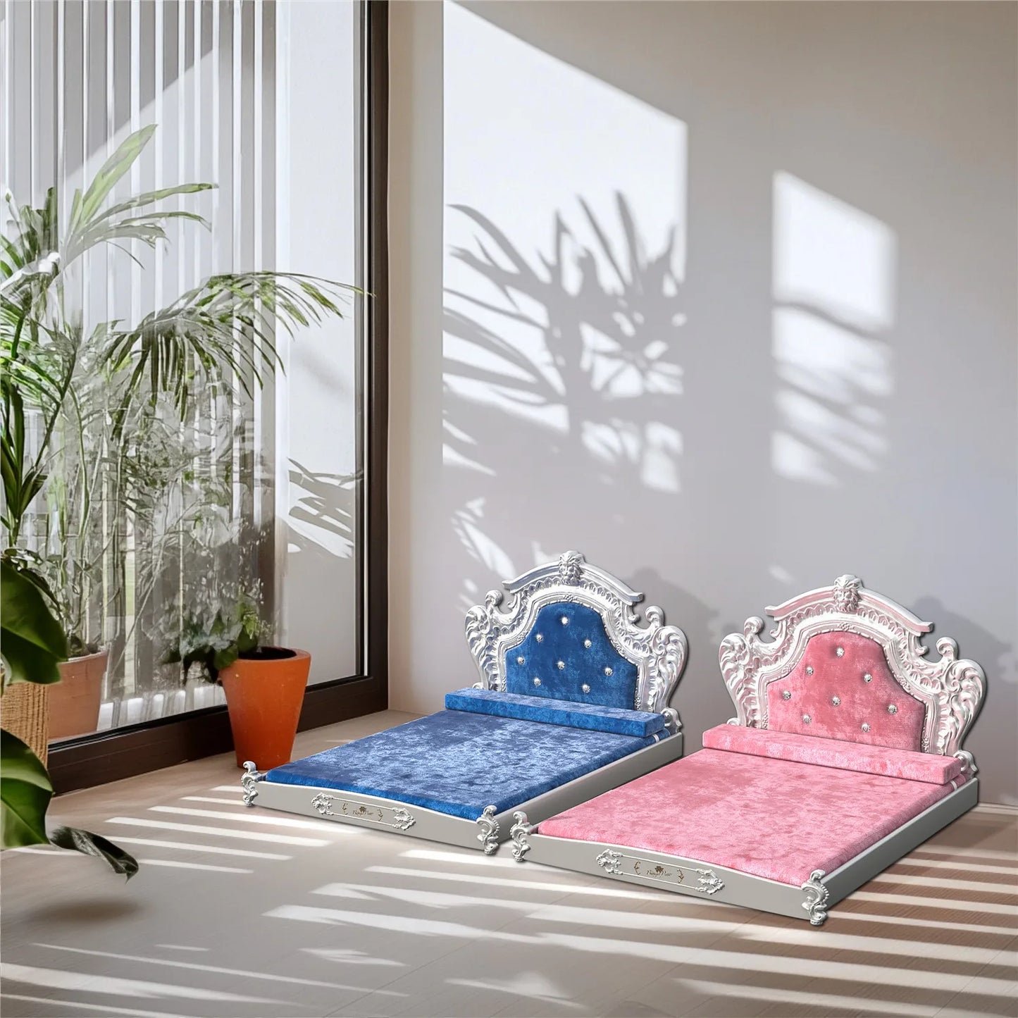 Bingopaw Luxury Pet Bed With Headboard European Style