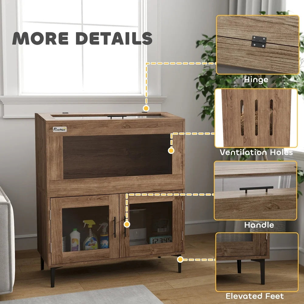 Stackable Reptile Tank With Storage Cabinet Ventilation