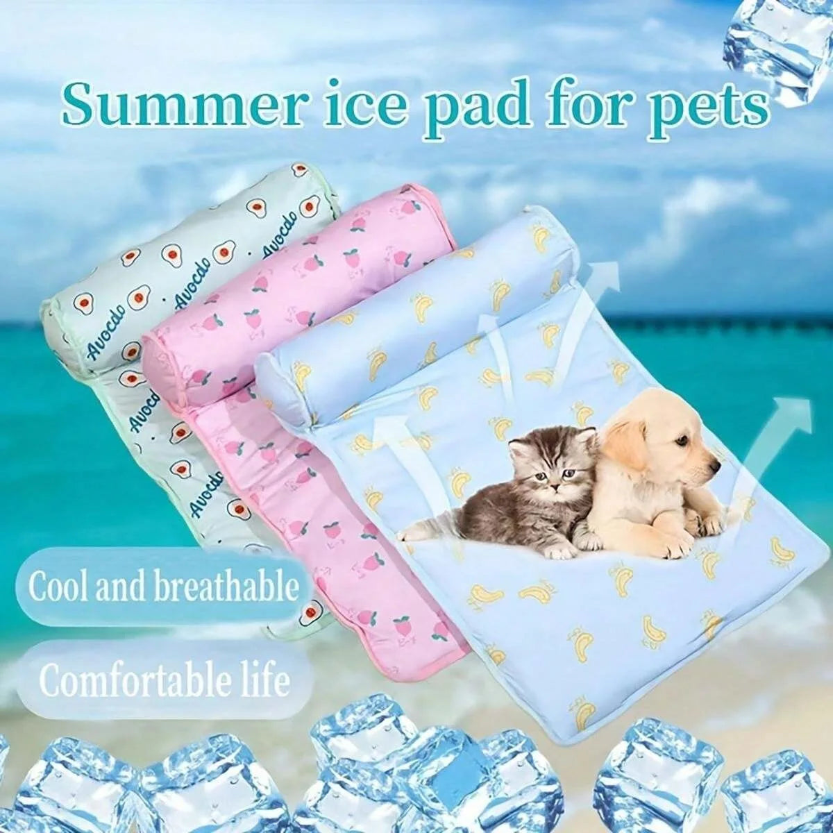 Cooling Summer Dog Mat Breathable Pet Bed for All Dog Sizes