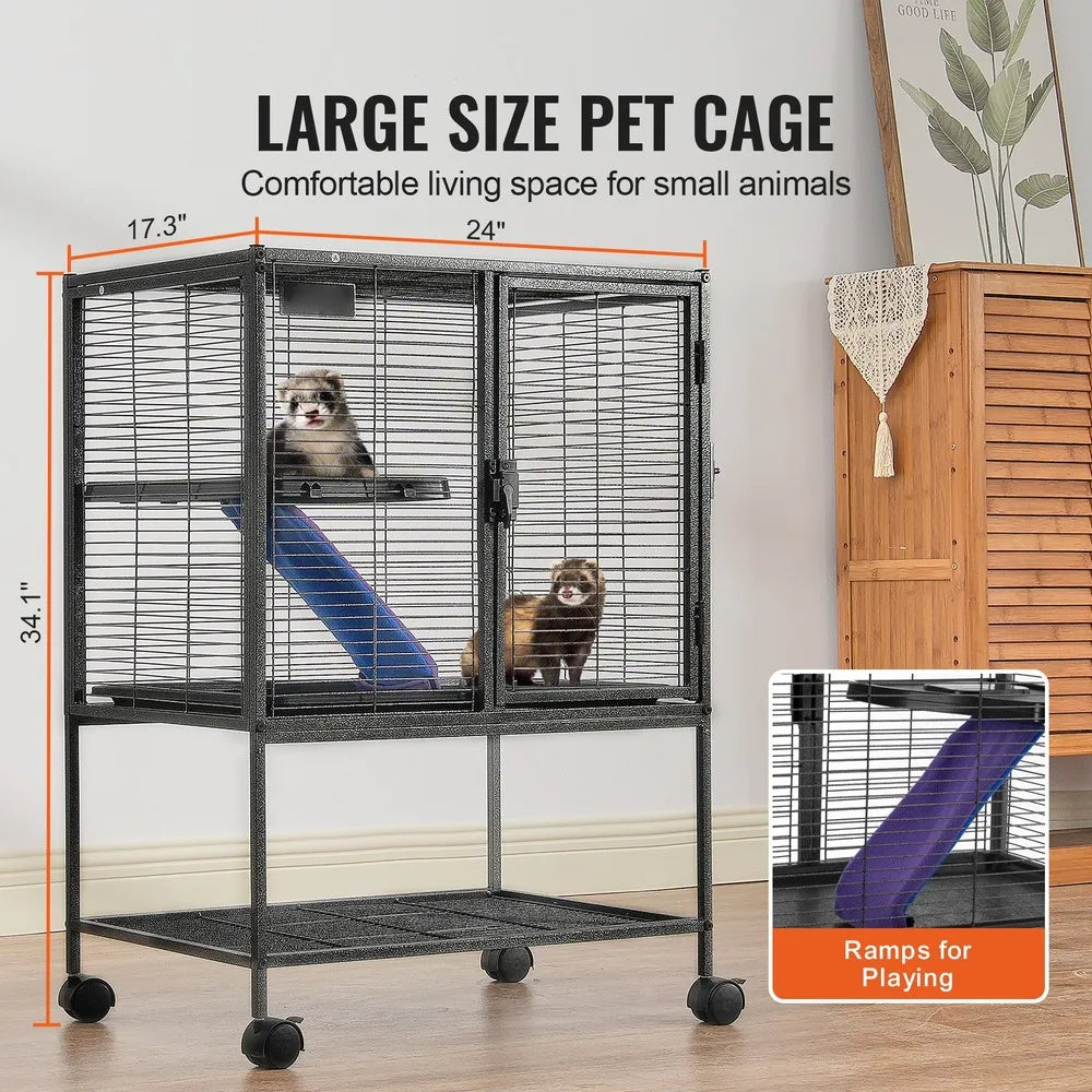 Metal Small Animal Cage 2 Tier Ferret Cage