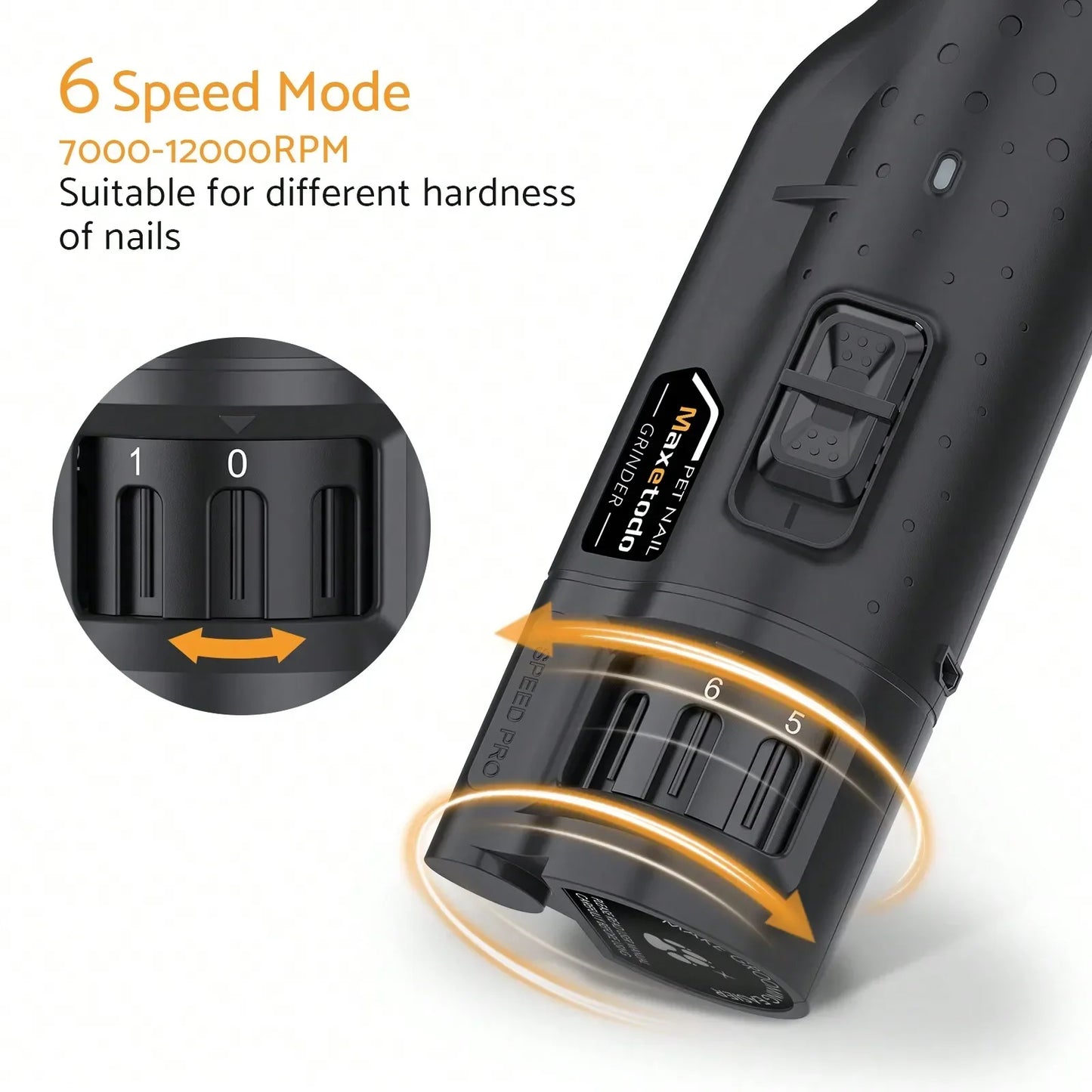 Hign-concerned USB Rechargeable 6 Speed Dog Nail Grinder