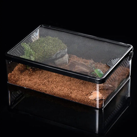 Hign-Concerned Clear Reptile Feeding Box for Snakes Geckos