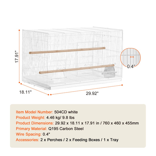 SucceBuy Flight Bird Cage With Handle For Travel And Perch