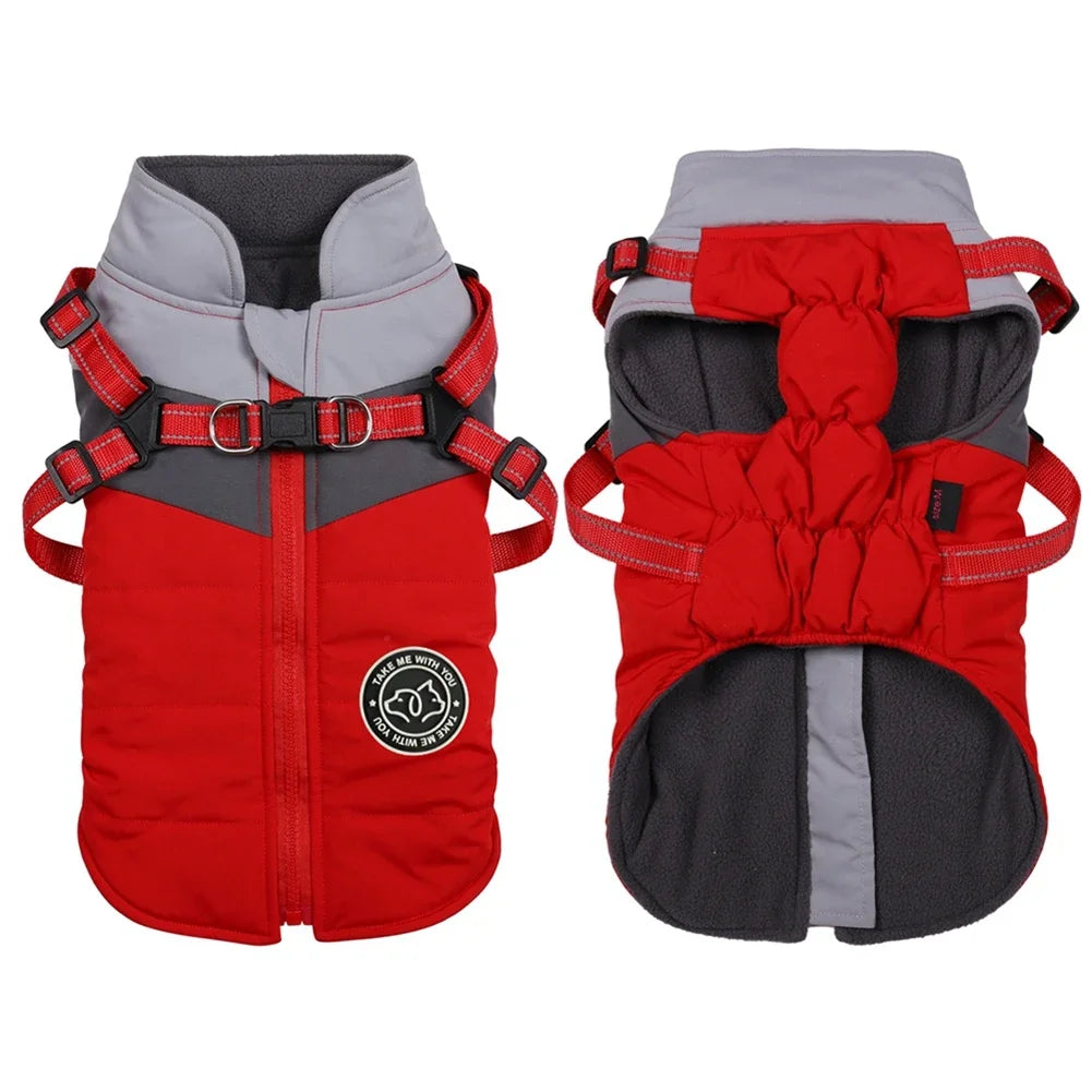 Winter Dog Harness Vest Waterproof Warm Puppy Jacket Clothes for Small Dogs Shih Tzu Chihuahua Pug Coat
