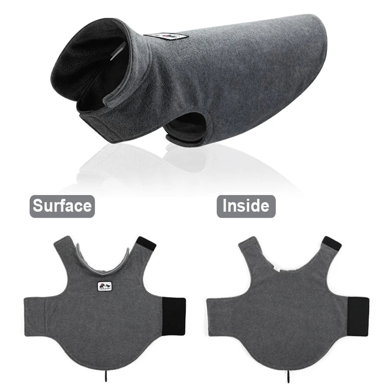 Reflective Big Dog Fleece Jacket Winter Warm Coat for Small and Large Dogs